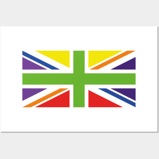 Union Jack Pride Flag Platinum Jubilee 2022 Posters and Art